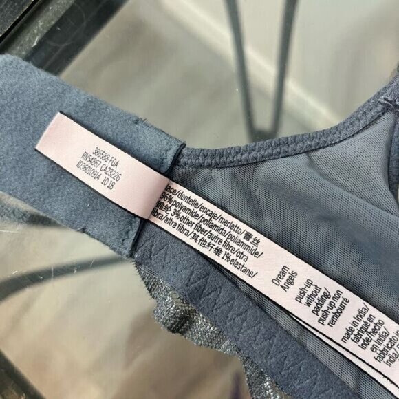 Victoria's Secret Women's Dream Angels Semi Sheer Lace Bra Gray Size 34D/D75 - Picture 11 of 11